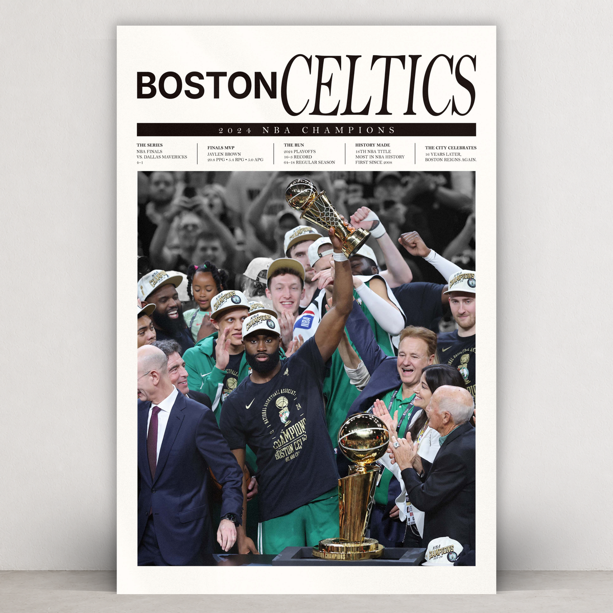 Boston Celtics 2024 Champions - Newsprint Series