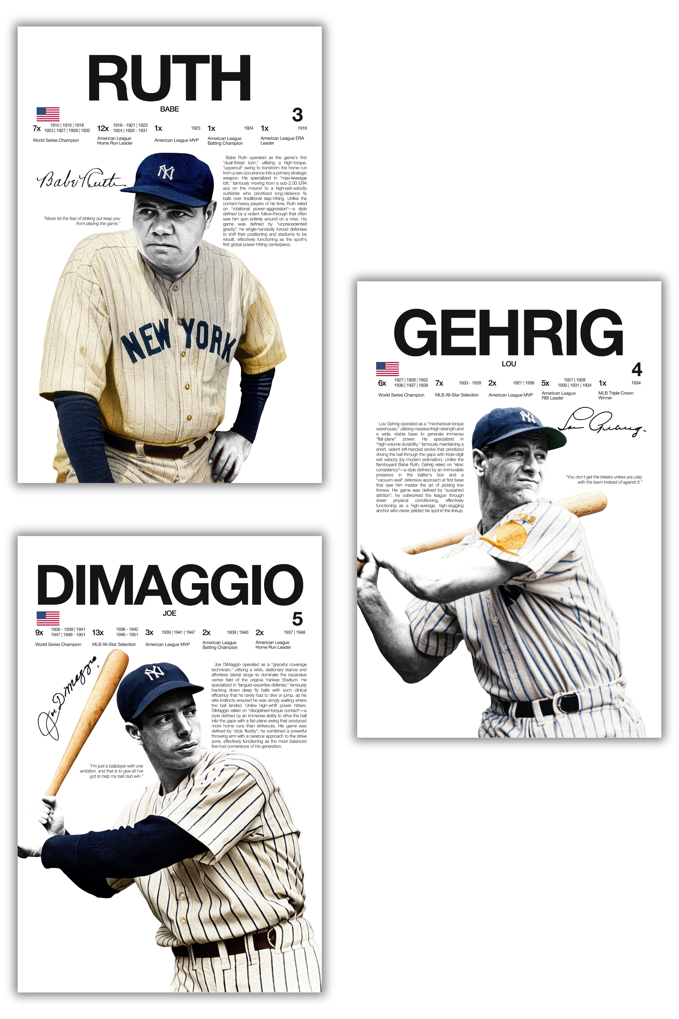 New York Yankees Throwback Baseball Bundle 2 - 3 Pack
