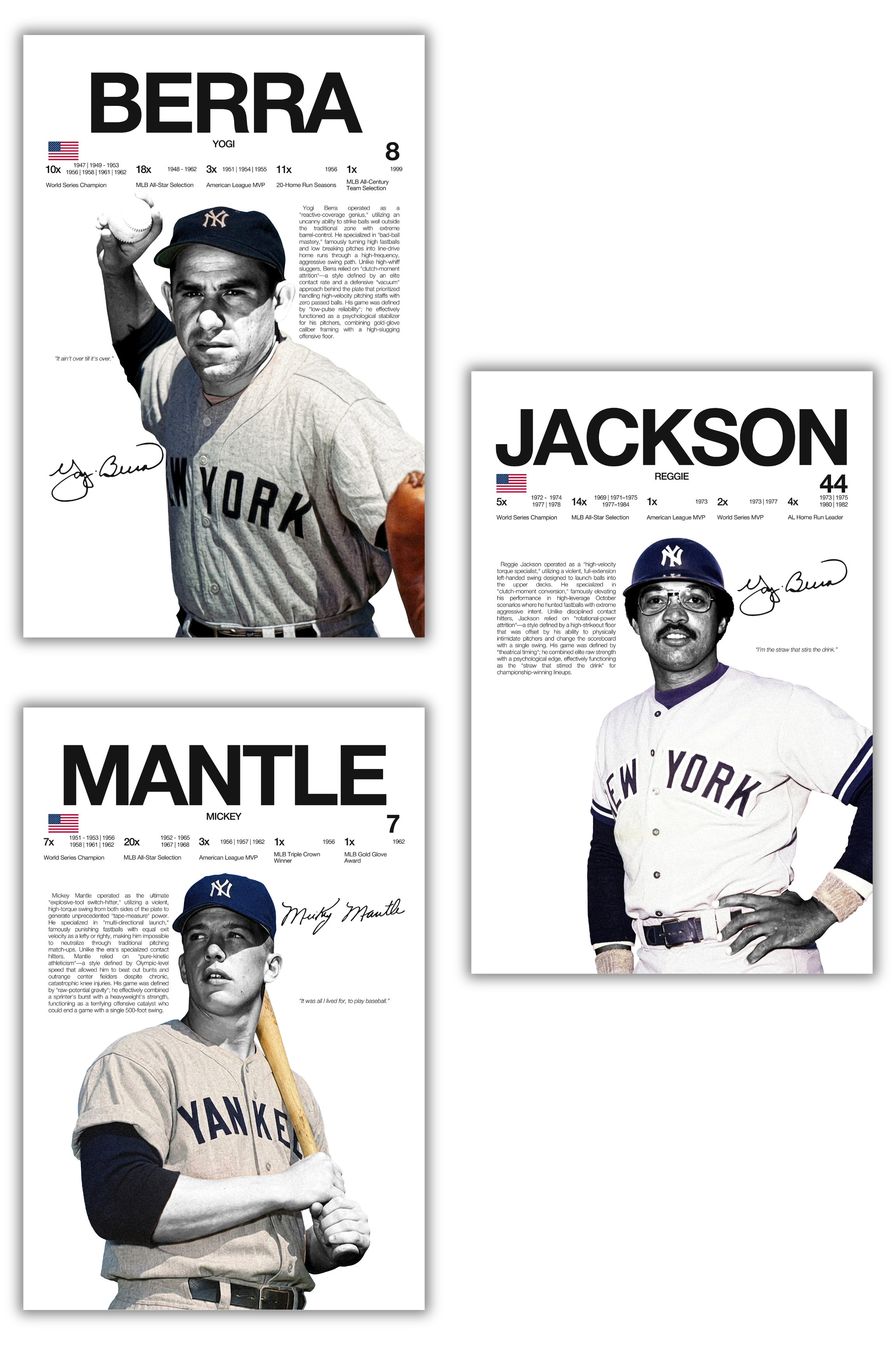 New York Yankees Throwback Baseball Bundle 3 - 3 Pack