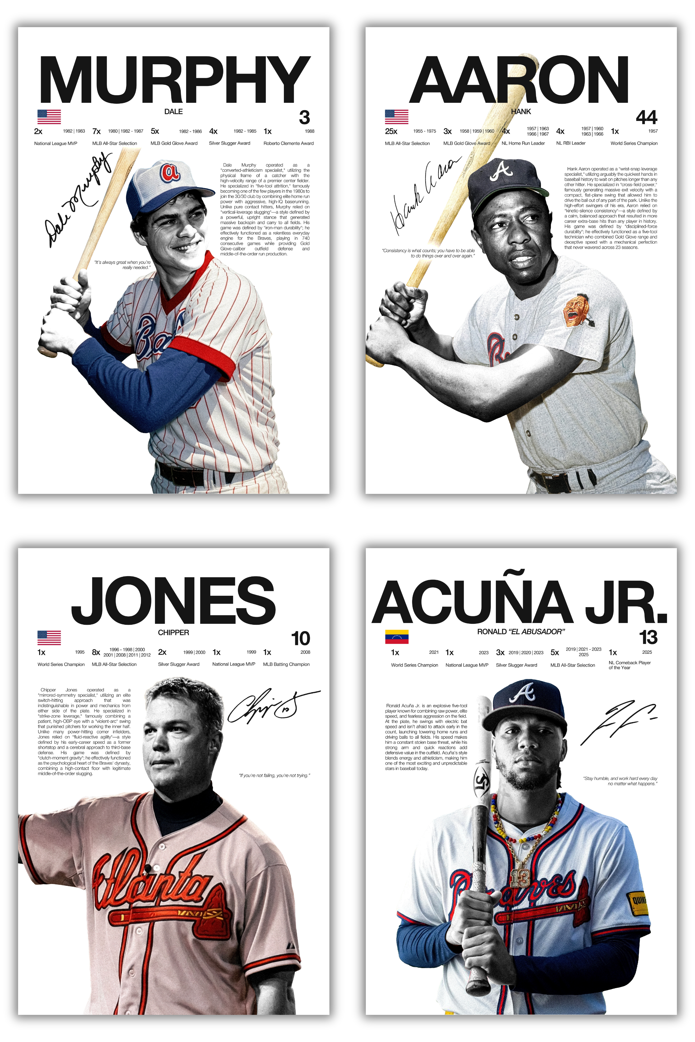 Atlanta Braves Legacy Baseball Bundle - 4 Pack