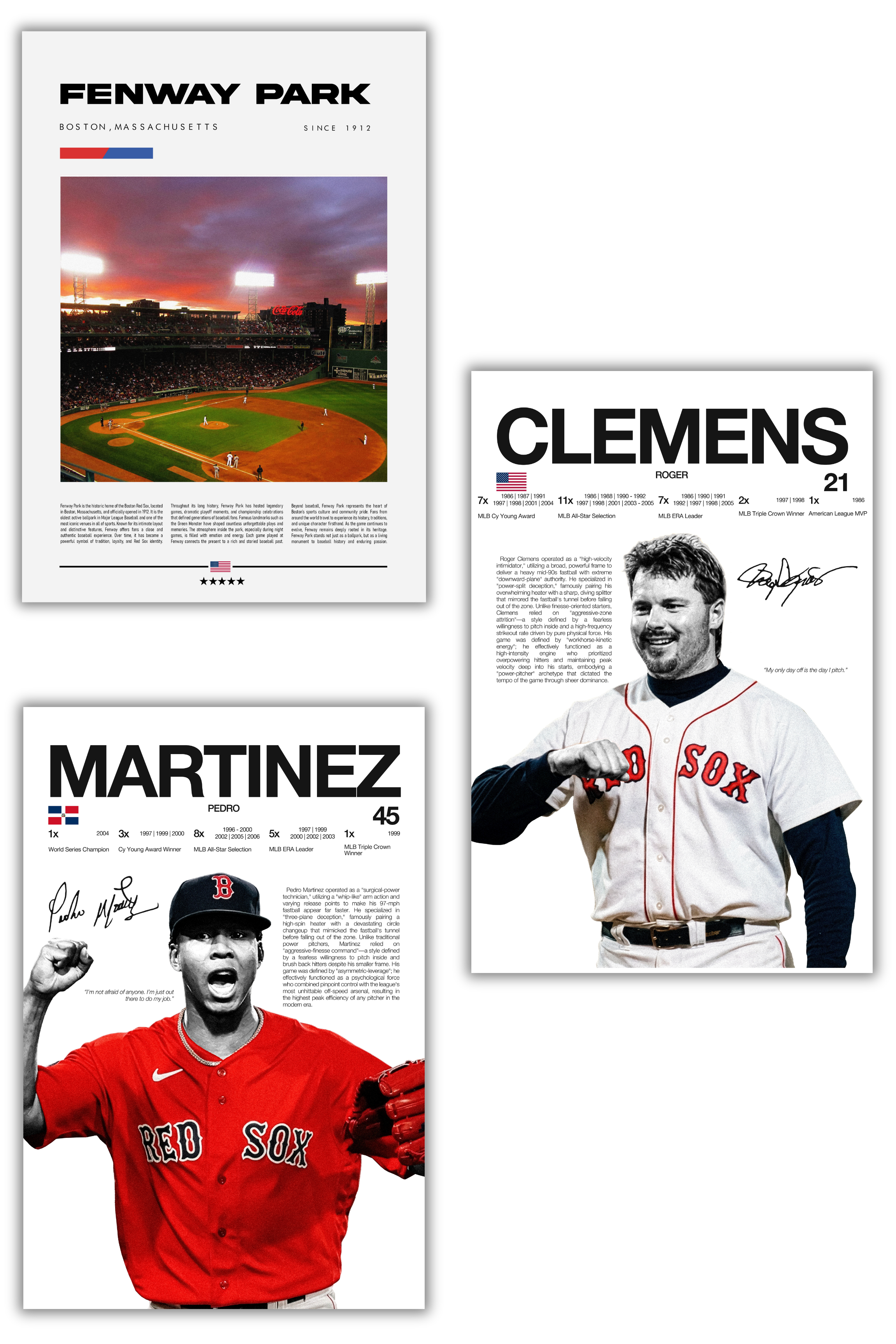 Boston Red Sox Throwback Baseball Bundle - 3 Pack