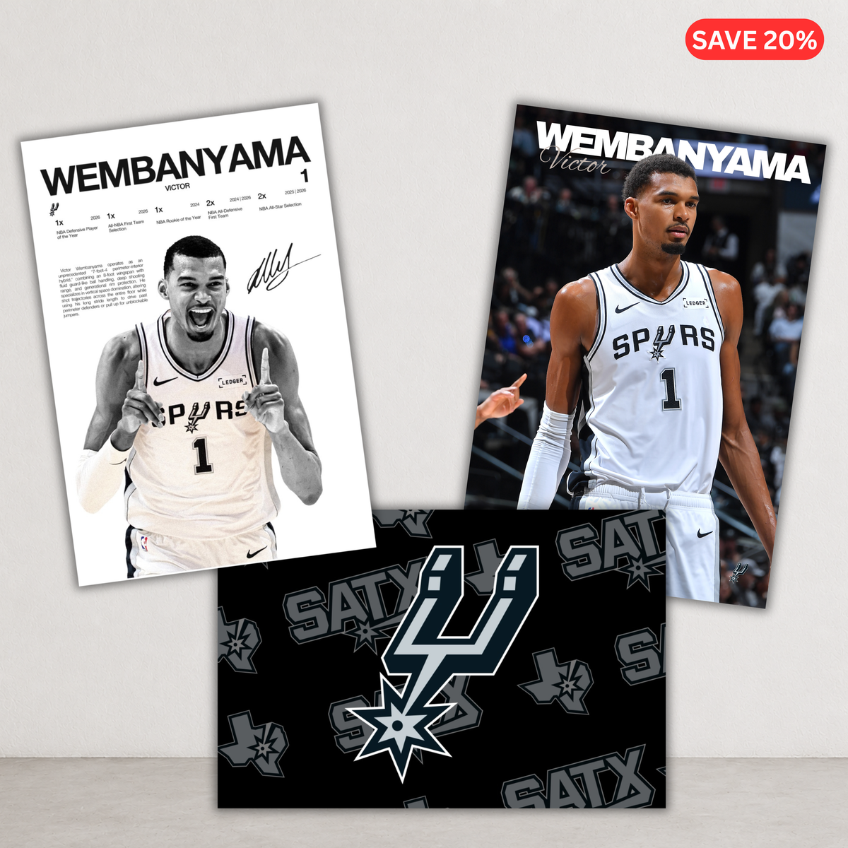 Victor Wembanyama Bundle - 3 Pack - Hardline, Icon 3, Spurs Logo