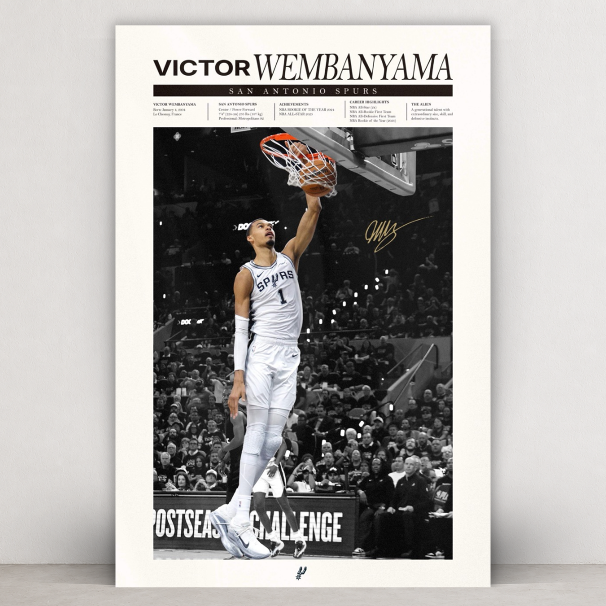 Victor Wembanyama - Newsprint Series