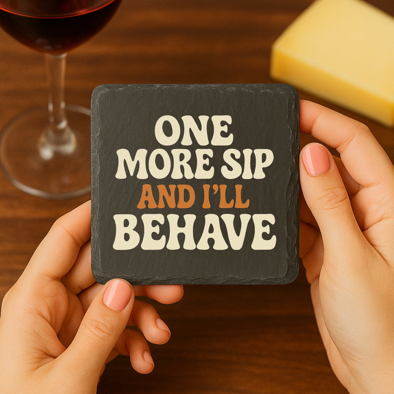 Wine Night Coasters - Slate Coaster 4 Pack