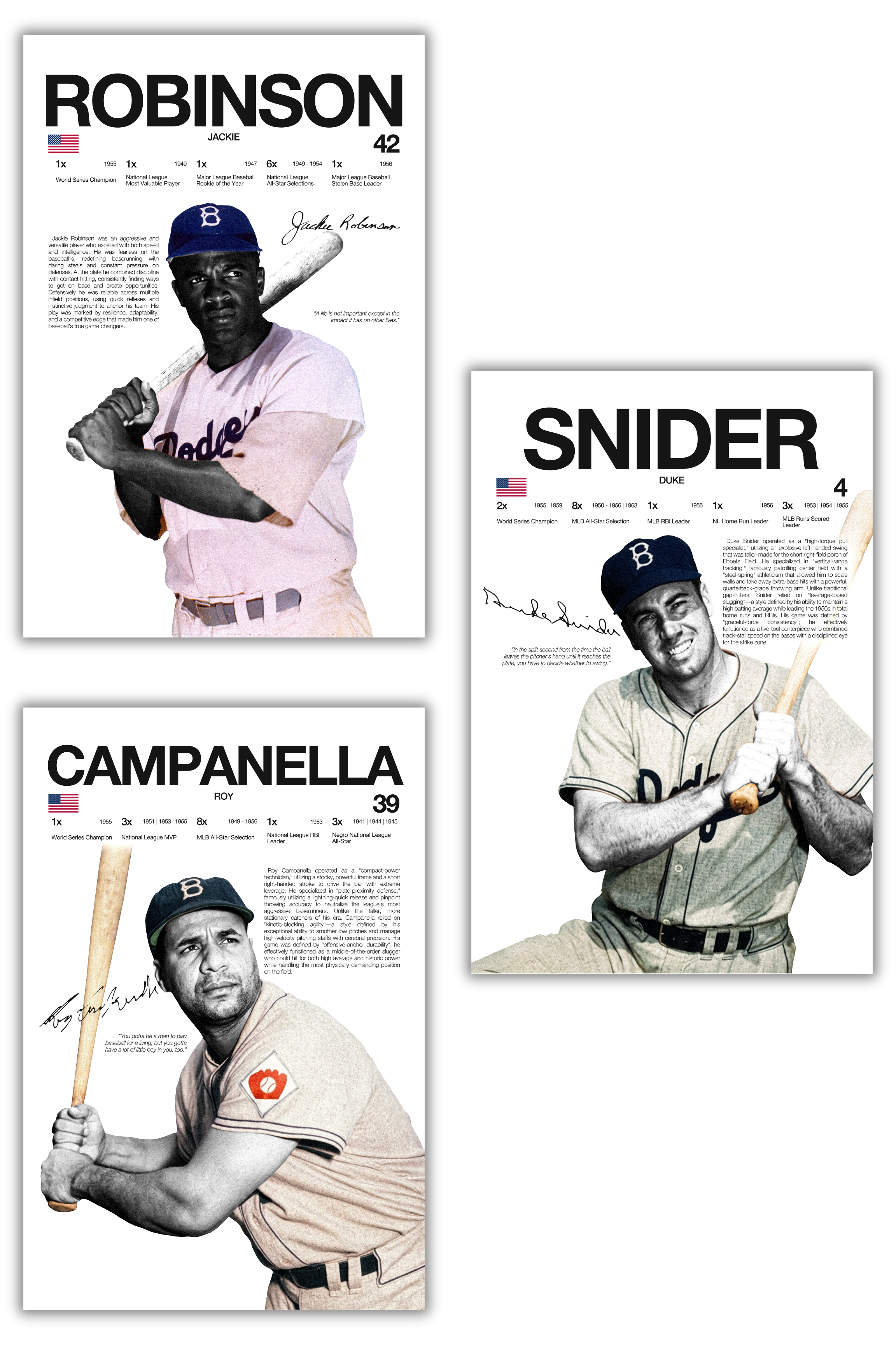 Brooklyn Dodgers Throwback Baseball Bundle - 3 Pack