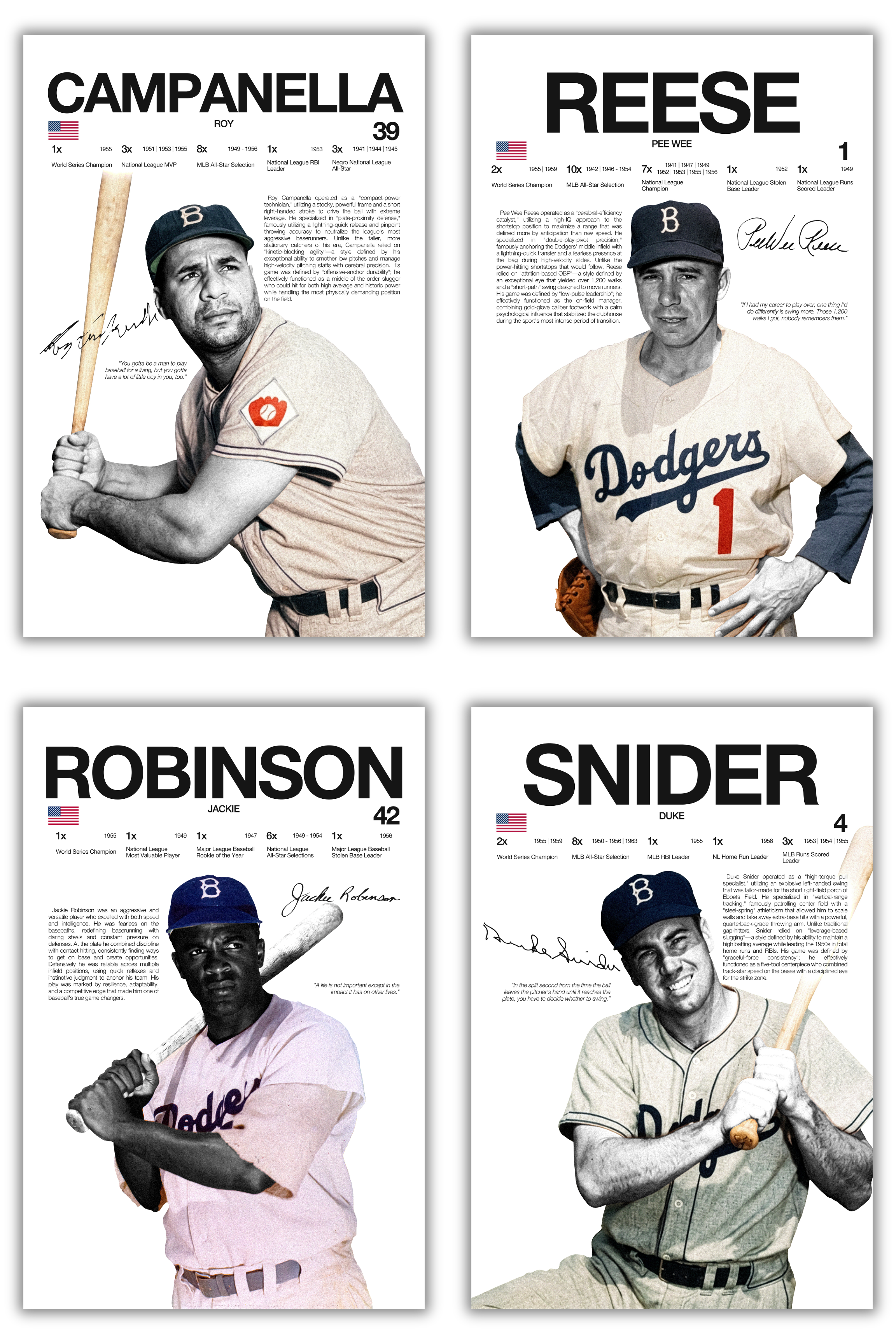 Brooklyn Dodgers Legacy Baseball - 4 Pack