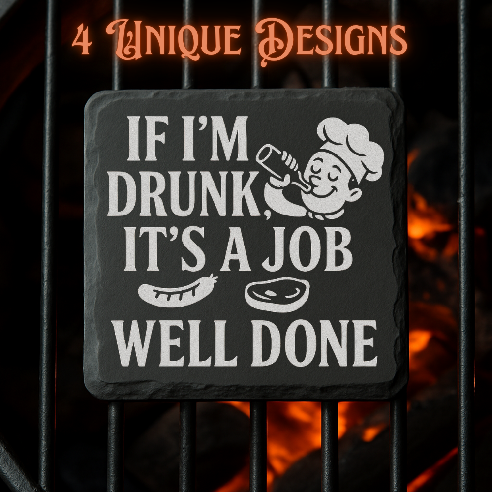 Grill Master Coasters - Slate Coaster 4 Pack