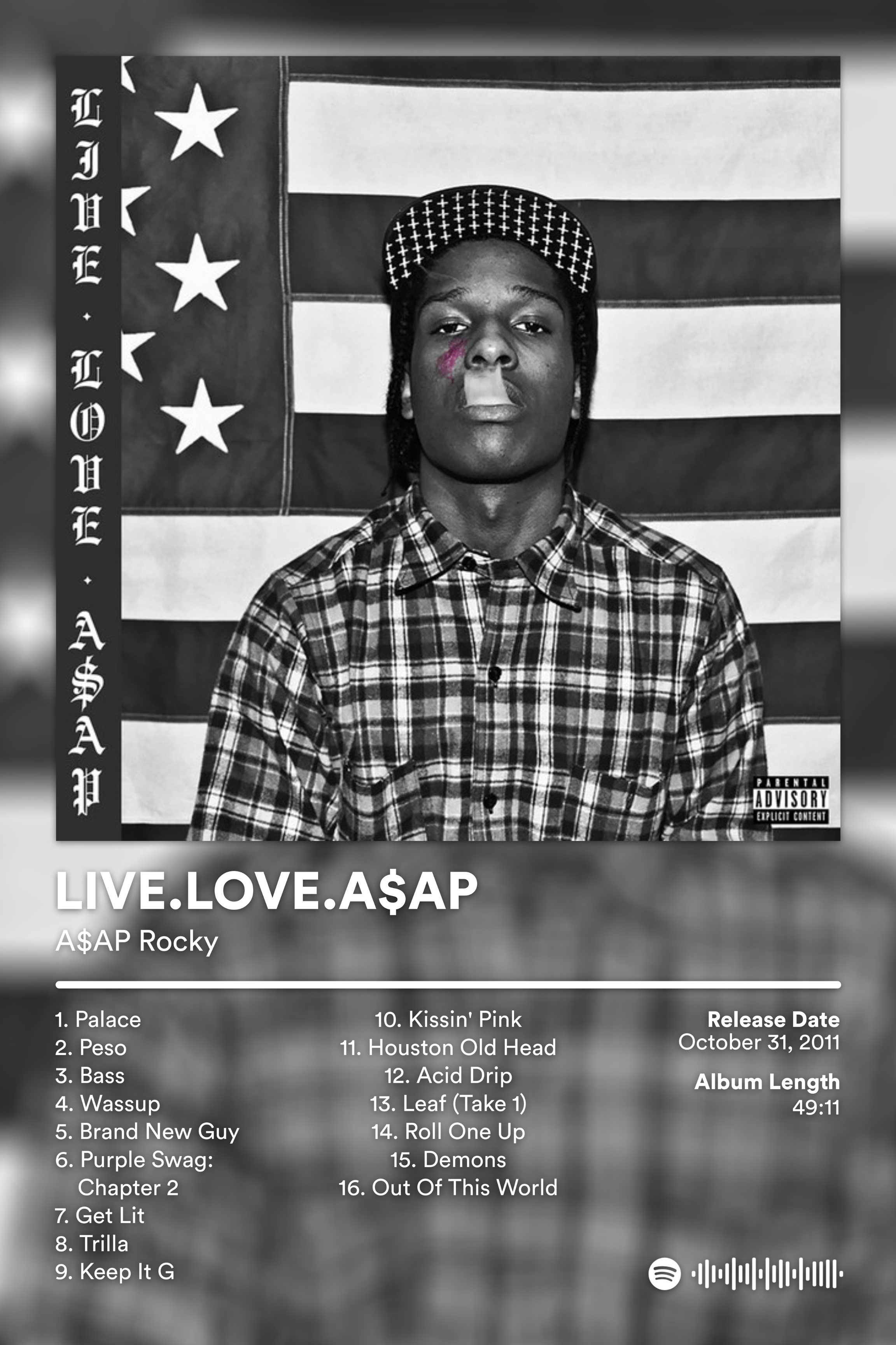 LONG.LIVE.A$AP - A$AP ROCKY PRINT