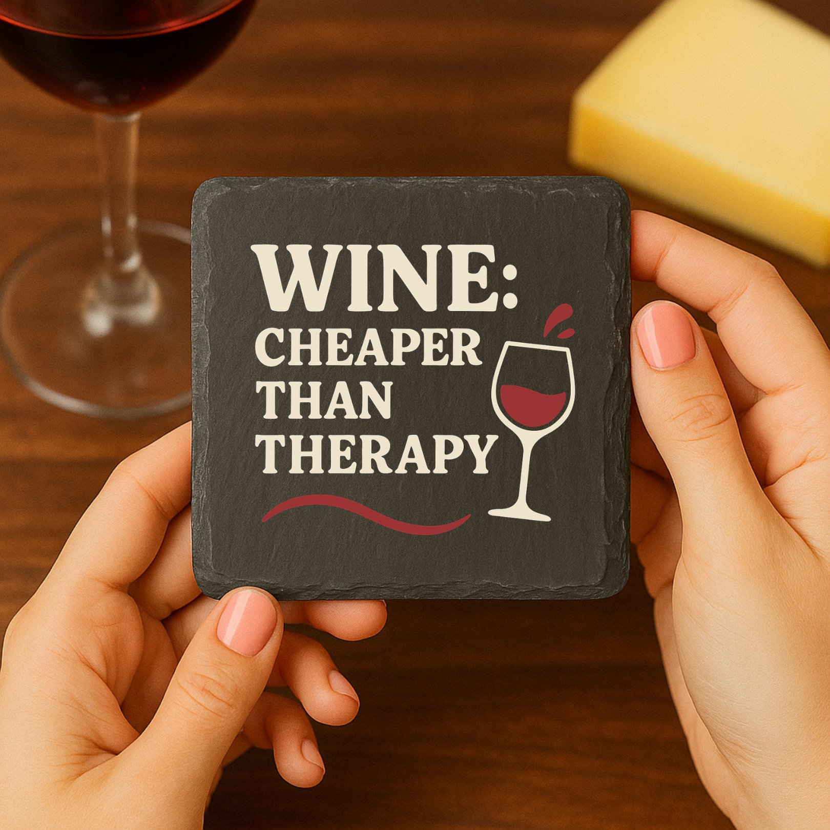Wine Night Coasters - Slate Coaster 4 Pack