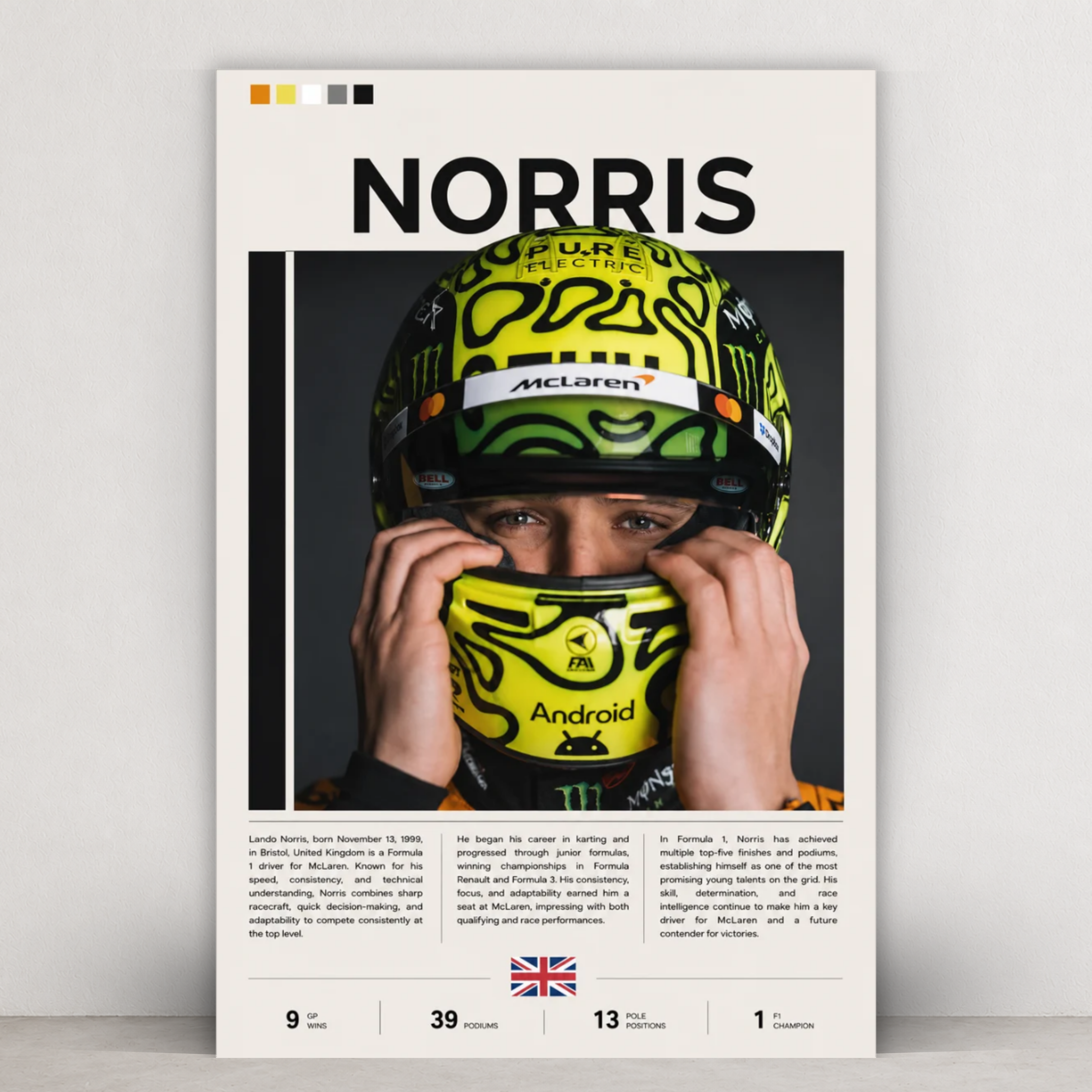 Lando Norris – Neon Helmet Portrait