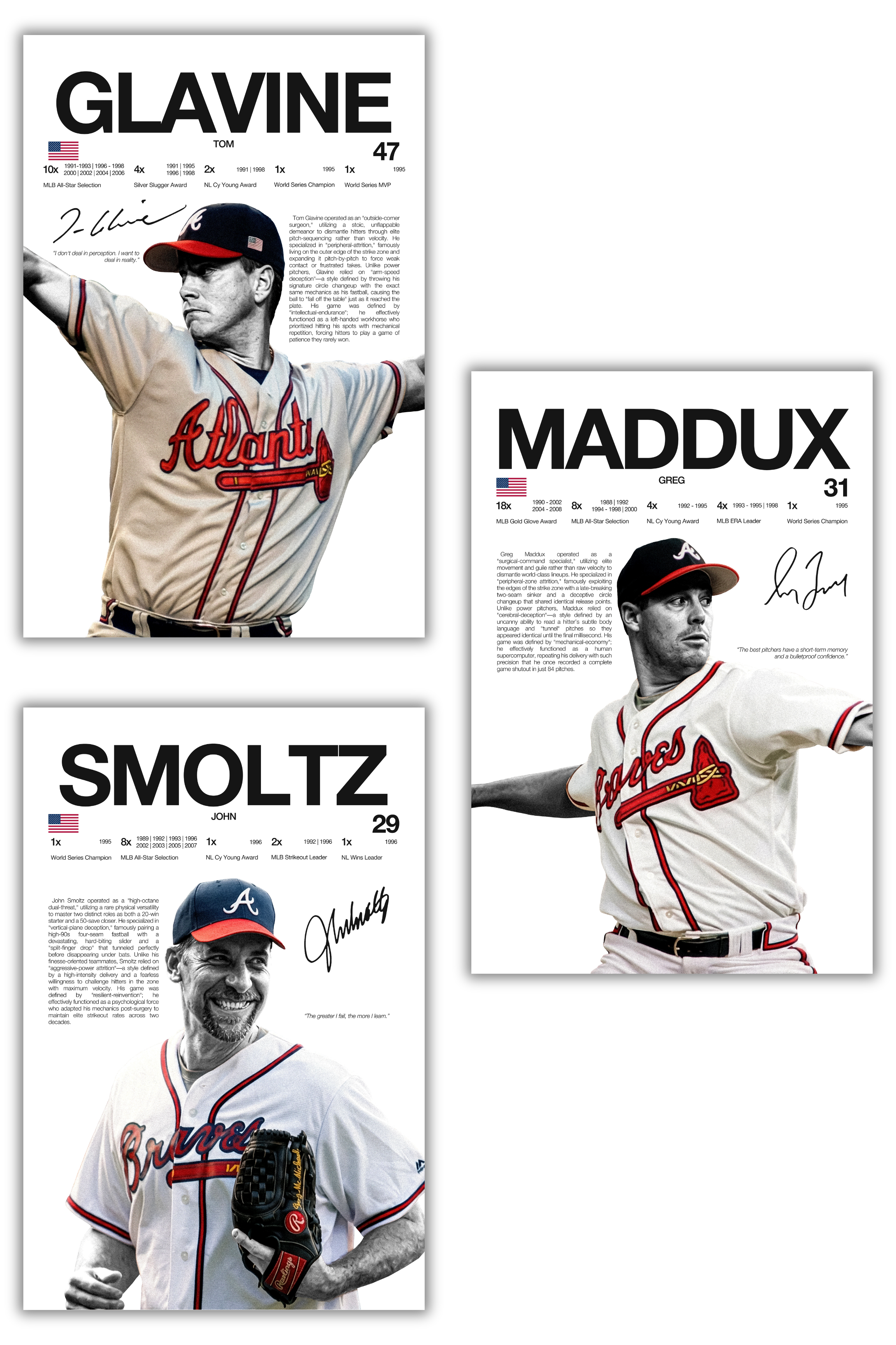 Atlanta Braves Throwback Baseball Bundle - 3 Pack