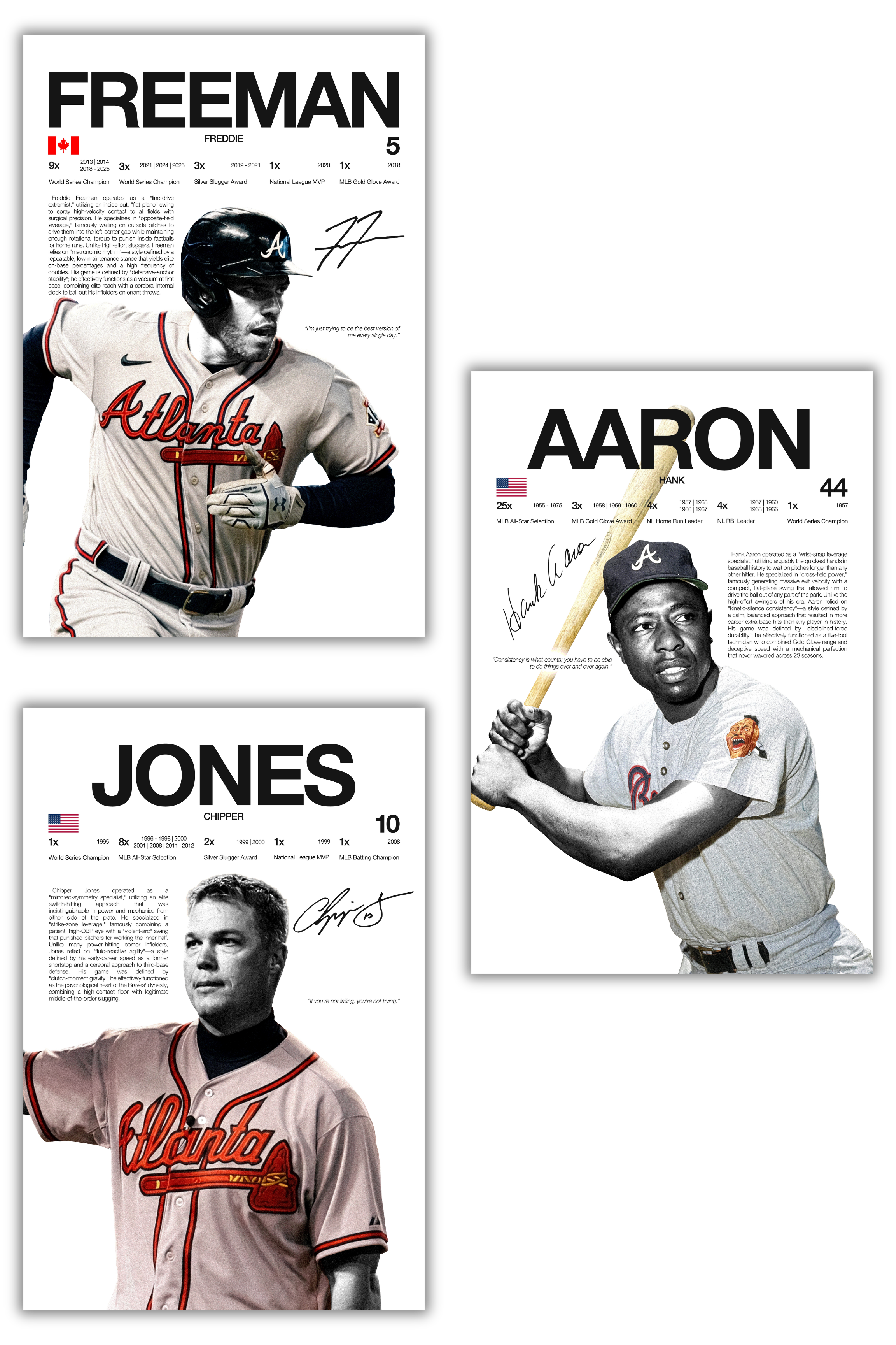 Atlanta Braves Throwback Baseball Bundle 2 - 3 Pack