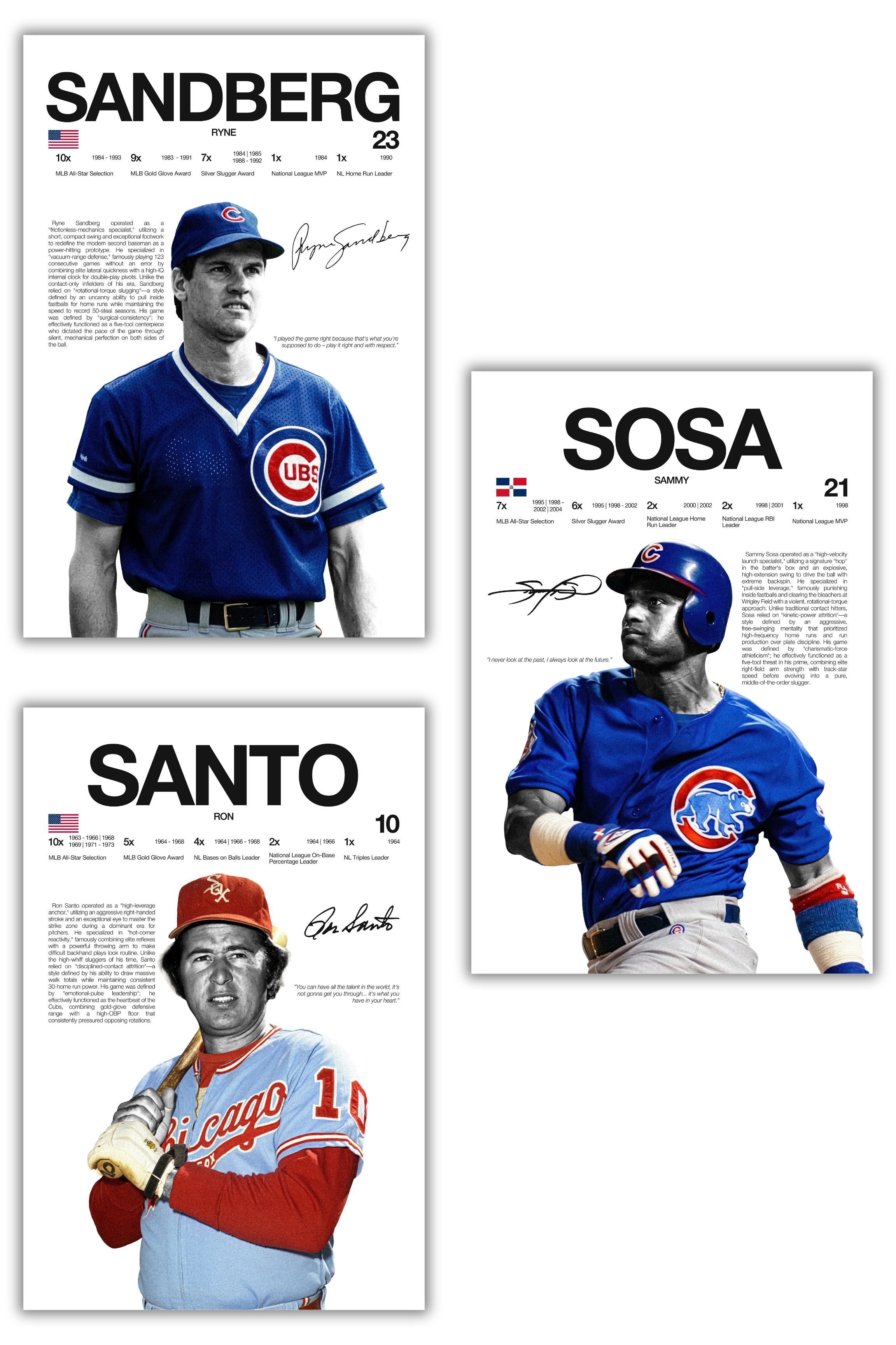 Chicago Cubs Throwback Baseball Bundle - 3 Pack