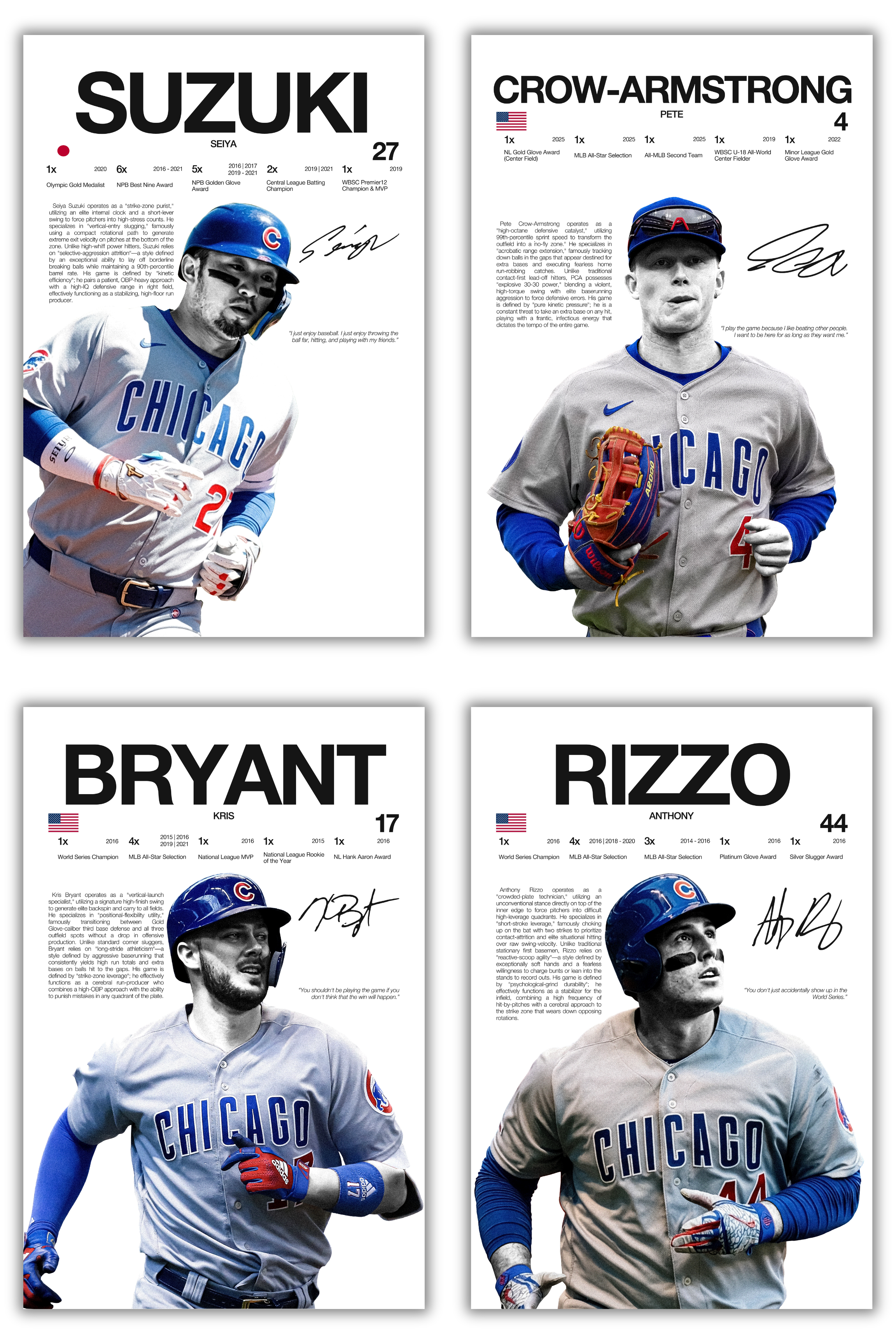 Chicago Cubs Legacy Baseball - 4 Pack