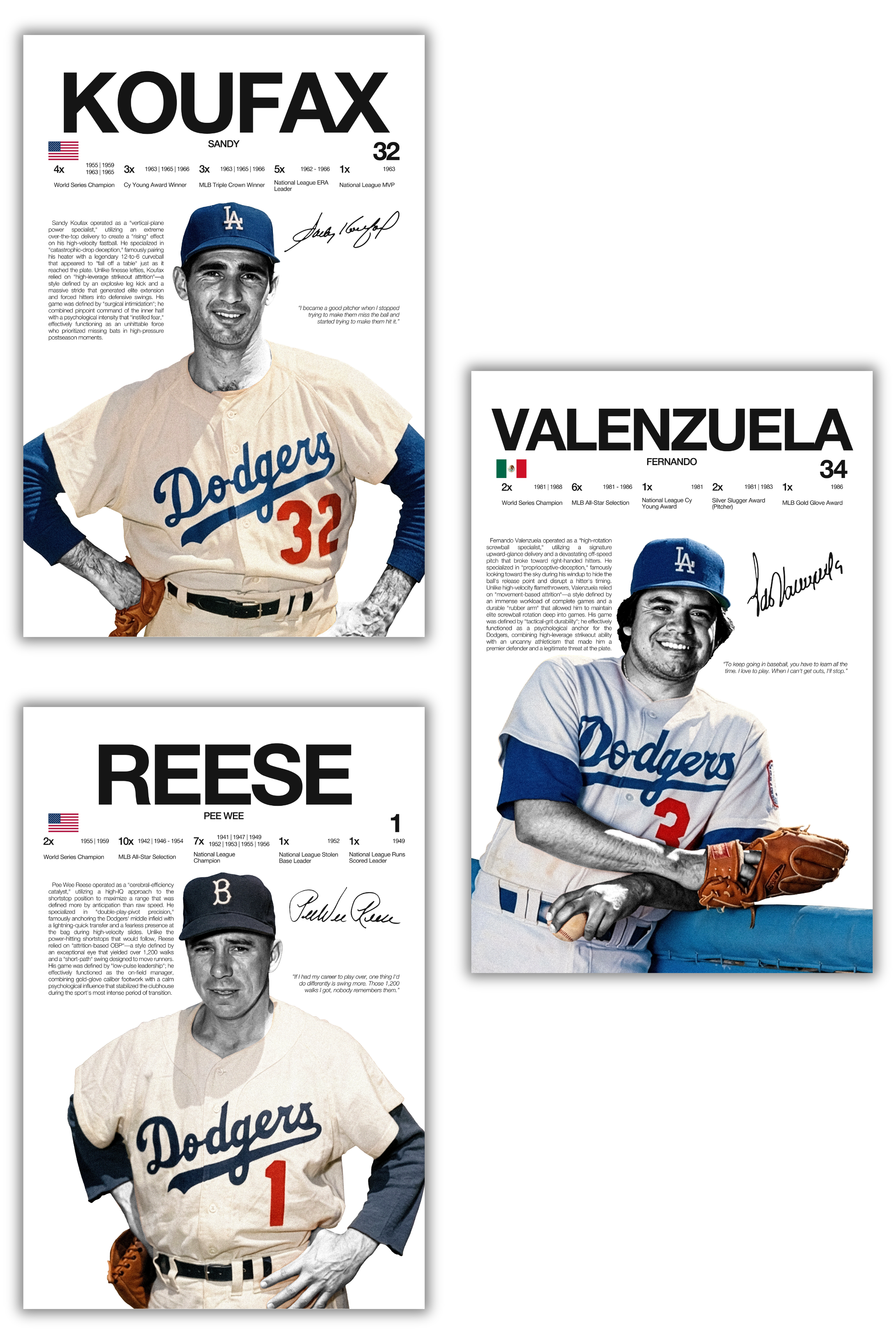 Brooklyn to LA Dodgers Throwback Baseball Bundle - 3 Pack