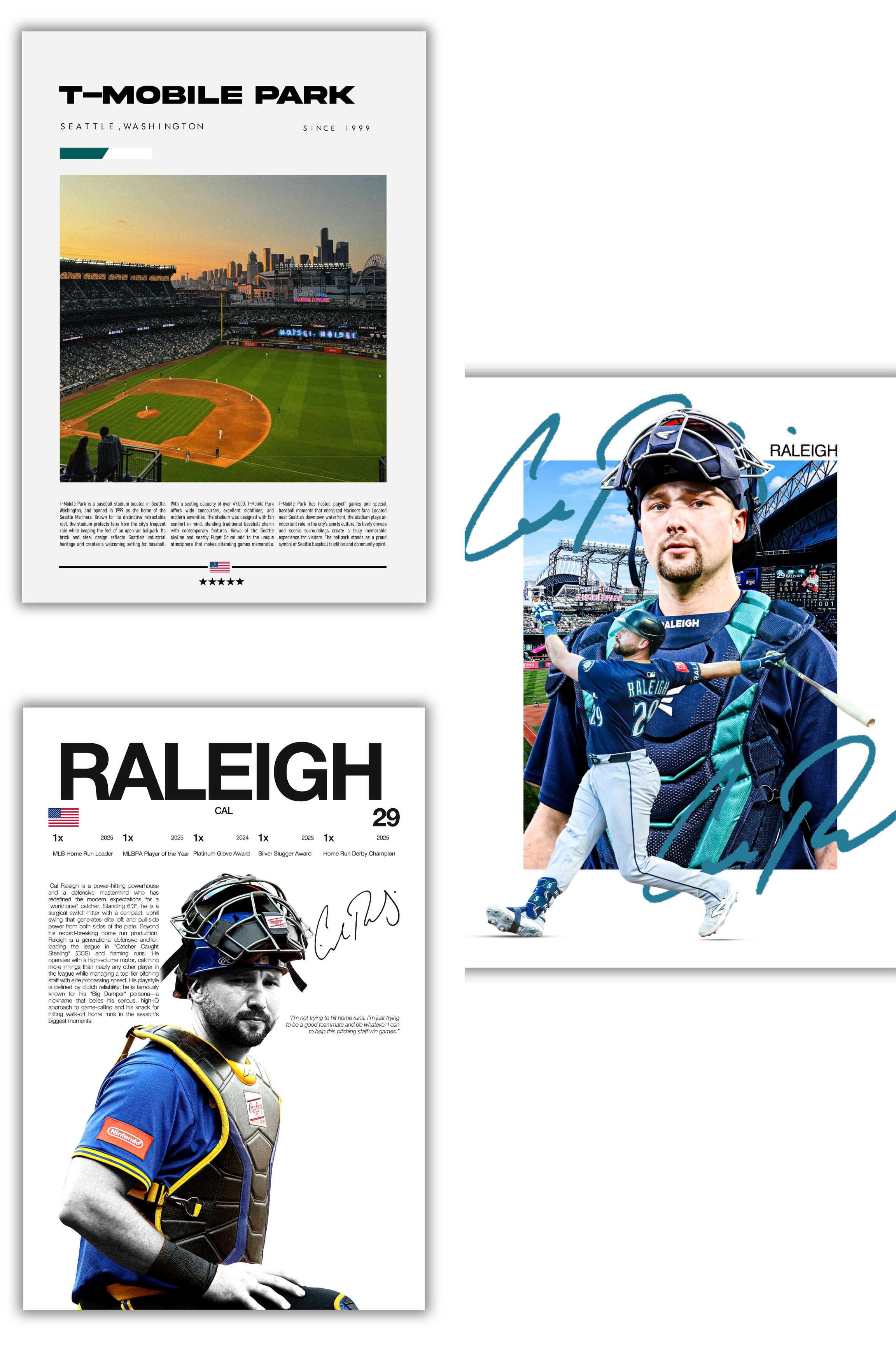 Cal Raleigh Baseball Bundle - 3 Pack