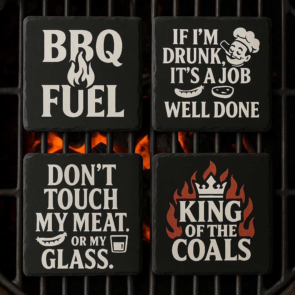 Grill Master Coasters - Slate Coaster 4 Pack