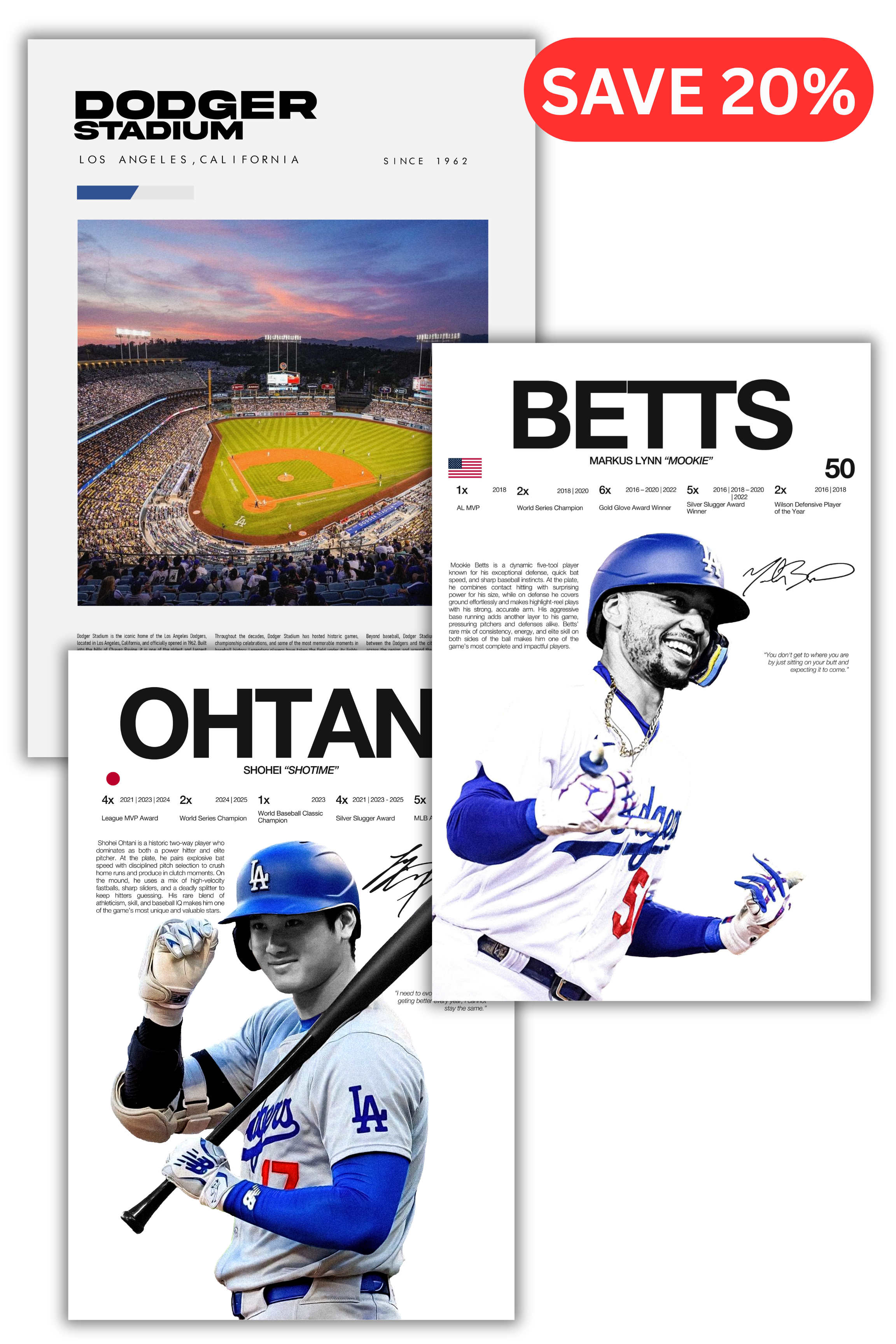 LA Dodgers Baseball Bundle - 3 Pack