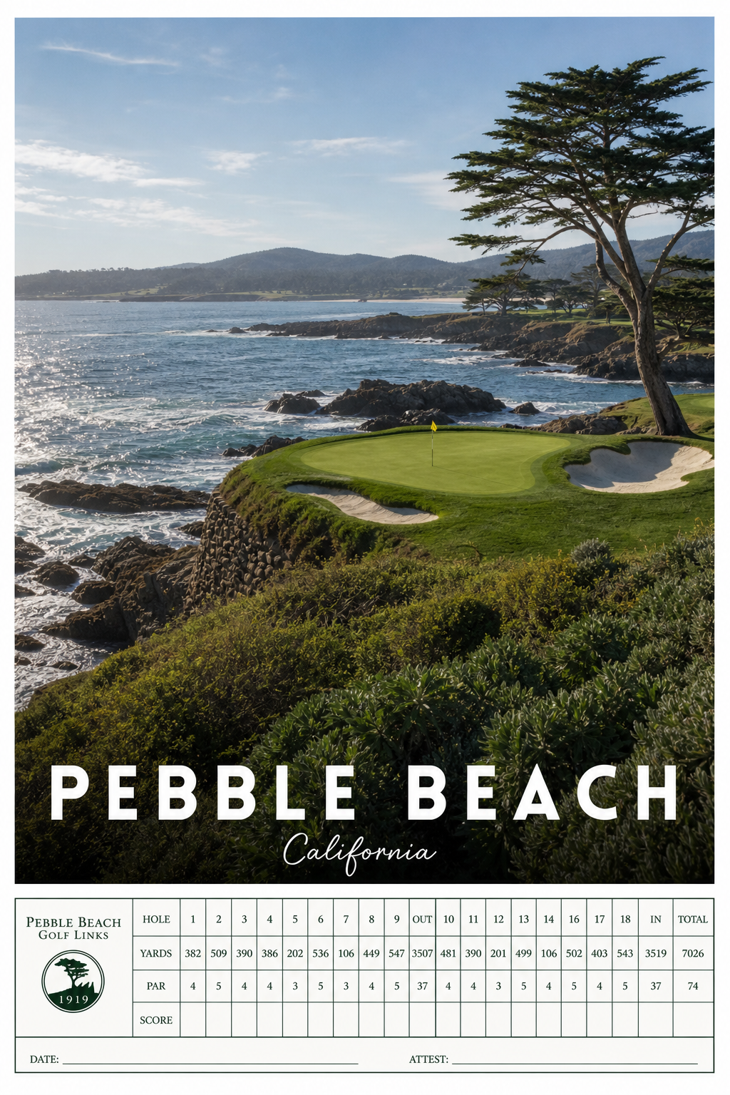 Pebble Beach  - Scorecard