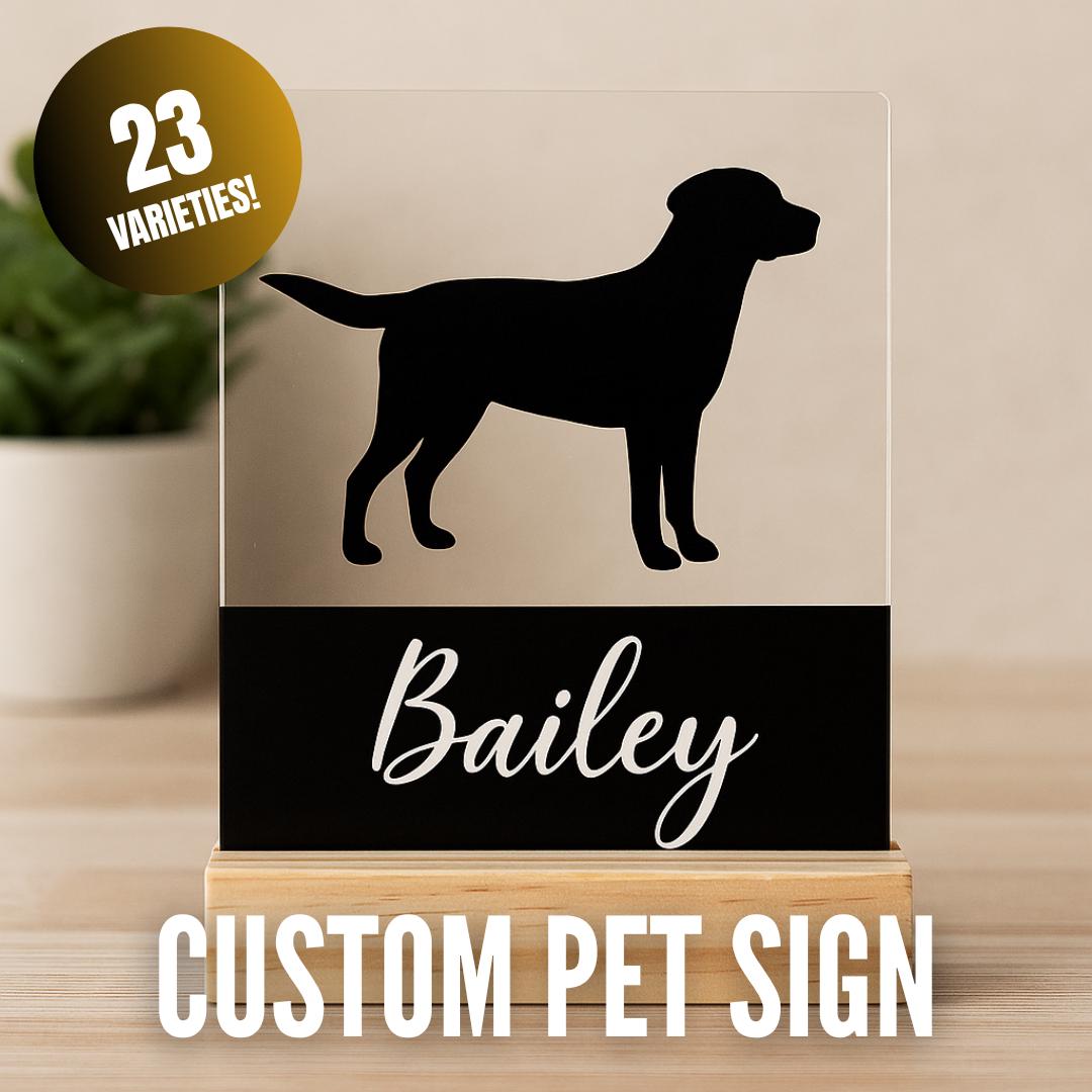 Custom Pet Name Sign - Silhouette
